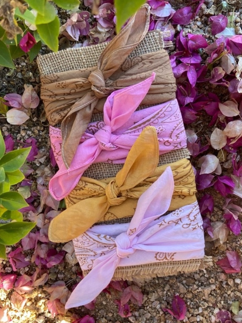 BANDANAS Bandana Set ⭐️NWT Set of 5 “ Rodeo Princess” Cotton Hand Dyed - Picture 11 of 15